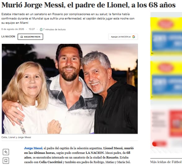 La Nación destacó que confirmó la noticia