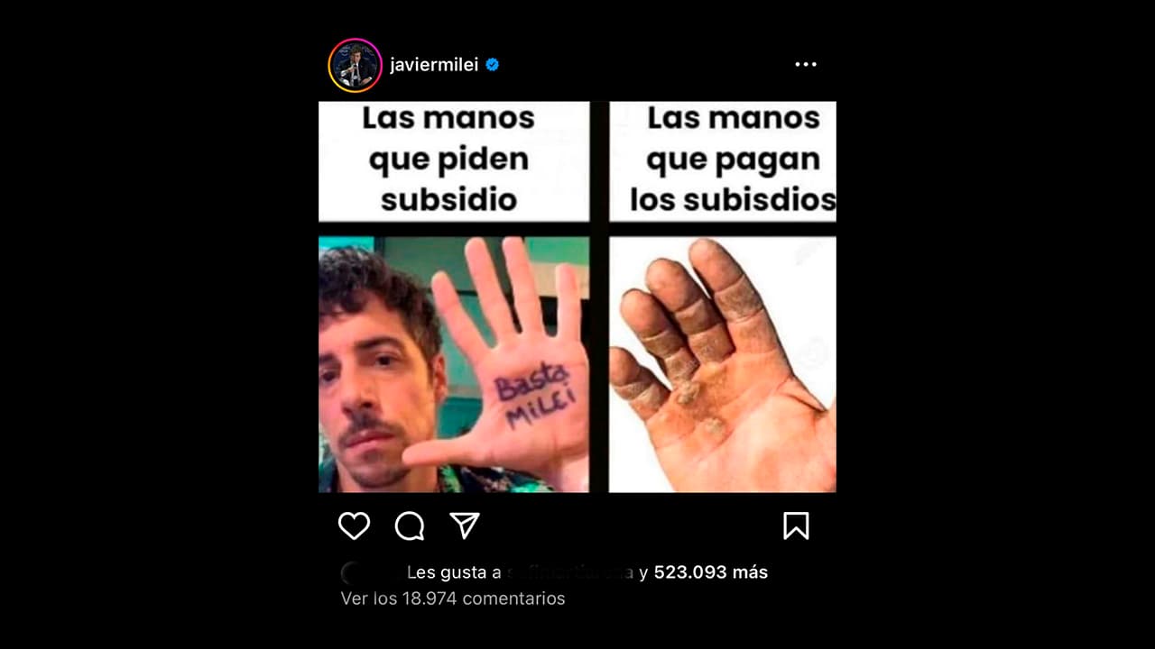 La foto que había publicado Javier Milei