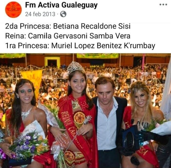 Muriel López Benitez como Primera Princesa del carnaval