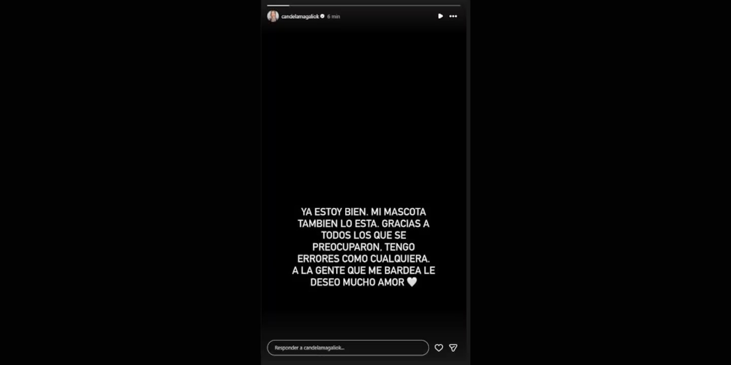 Rompió el silencio Candela Arizaga