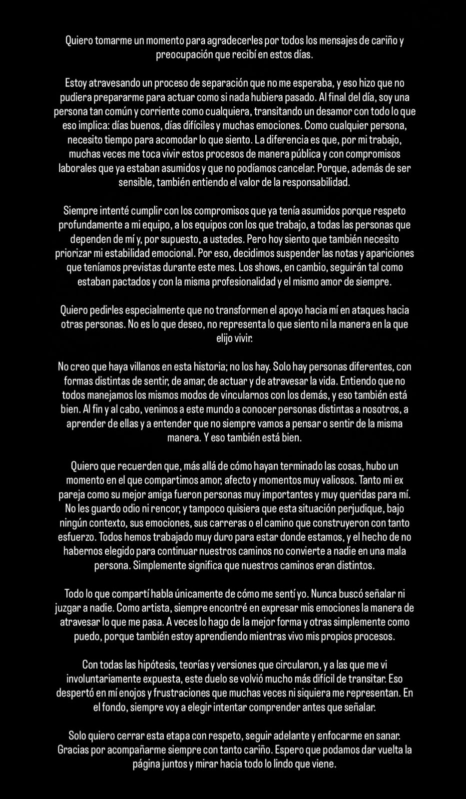 Comunicado de La Joaqui tras su separación