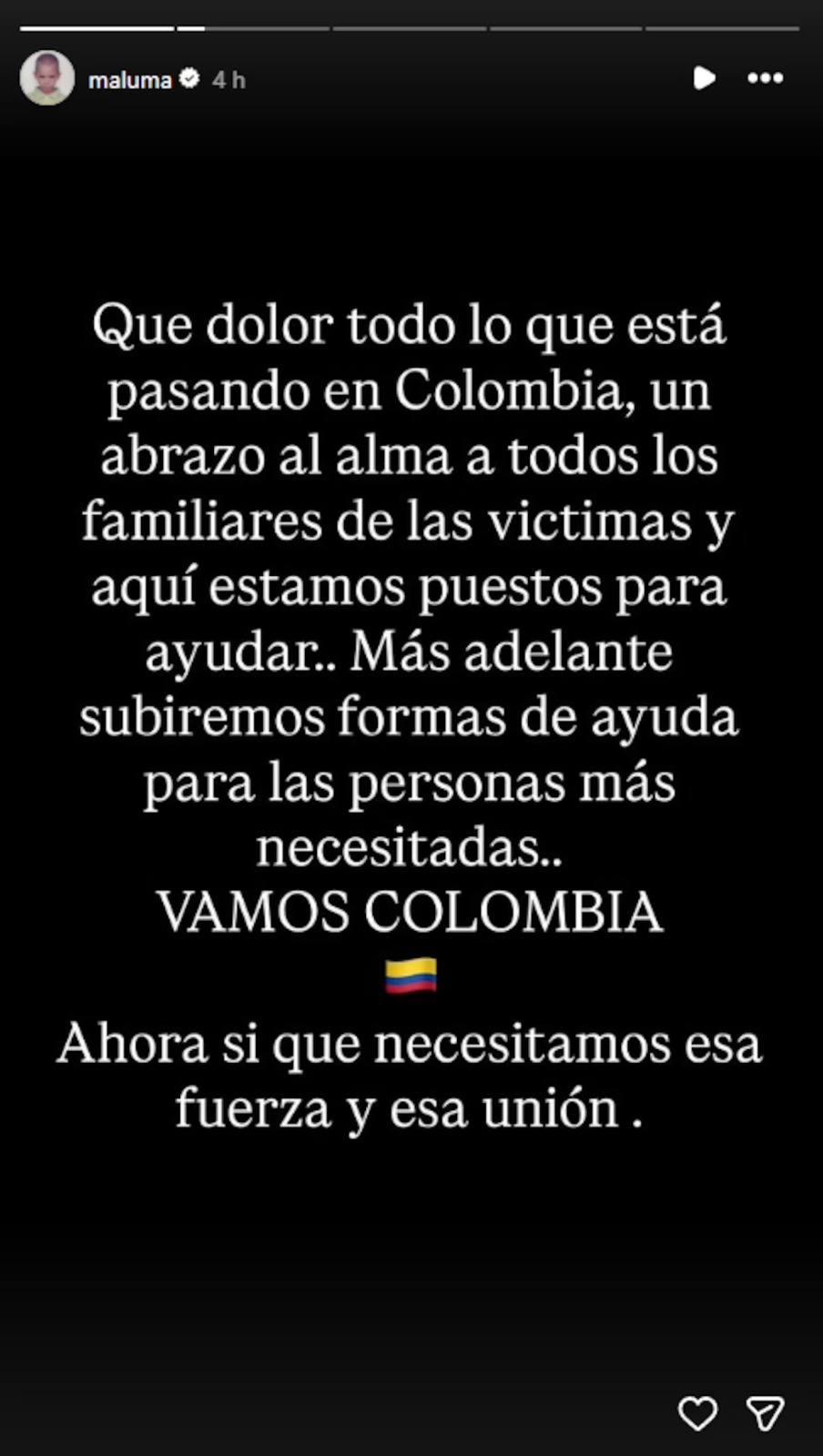Maluma conmovido por el terremoto de Colombia
