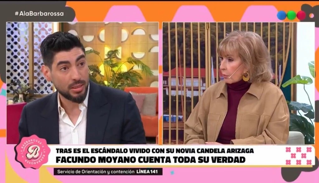 Facundo Moyano estuvo en el programa de A la Barbarossa