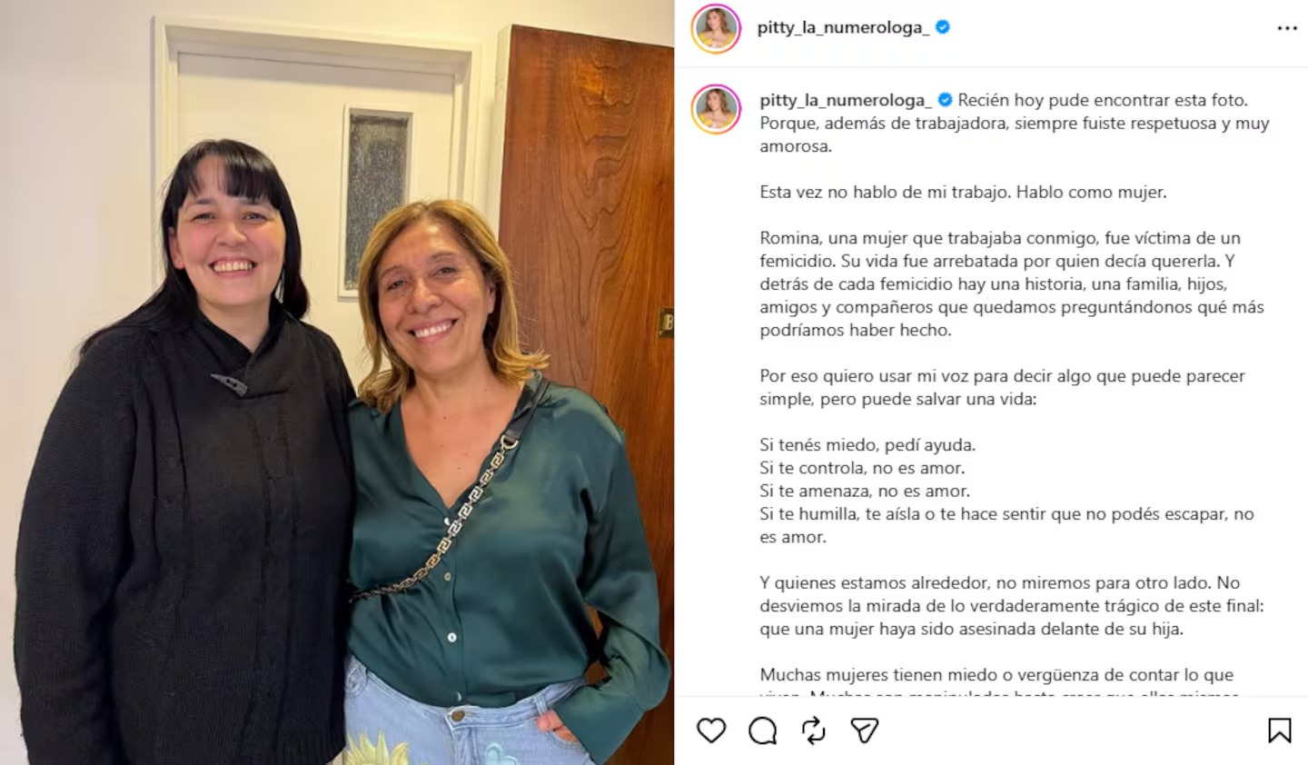Pitty La Numeróloga despidió a Romina Calvo con un fuerte mensaje