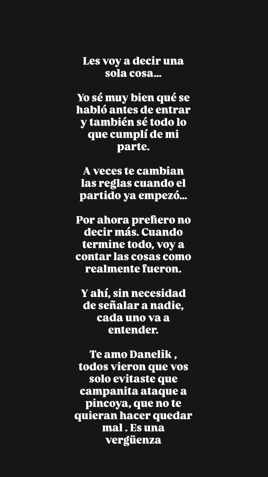 El comunicado de Brian Sarmiento 