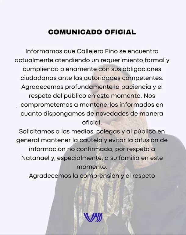 Comunicado del entorno de Callejero Fino