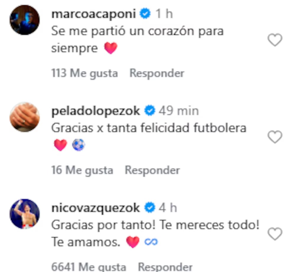 Los famosos dejaron algunos mensajes de agradecimiento a Messi