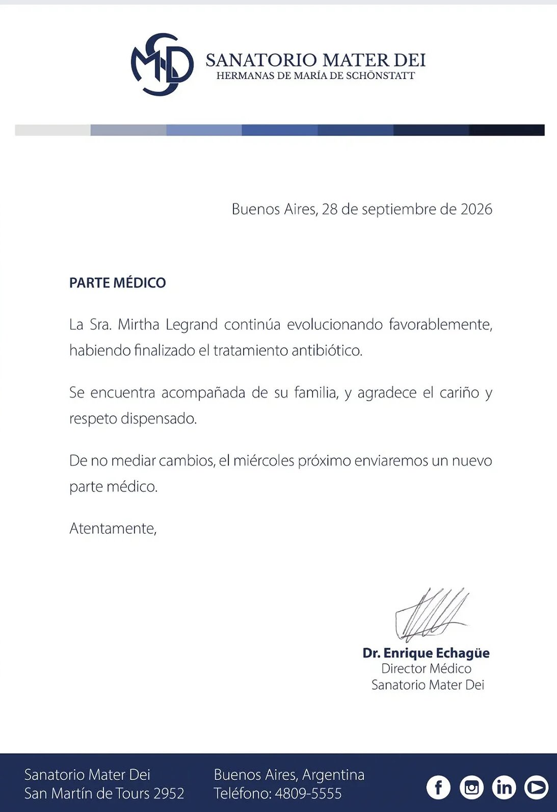 La salud de Mirtha Legrand: la urgente novedad que cambió todo desde el Mater Dei