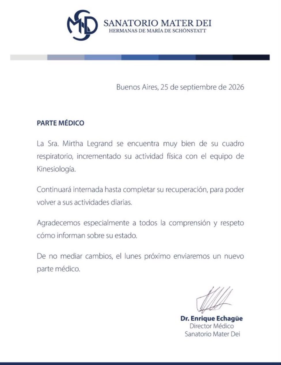 La salud de Mirtha Legrand: el cambio de última hora en plena internación que abre un nuevo escenario