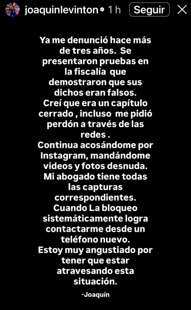 Joaquín Levinton respondió a las acusaciones de abuso sexual