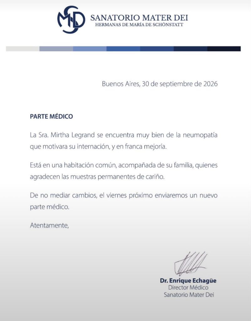 La salud de Mirtha Legrand