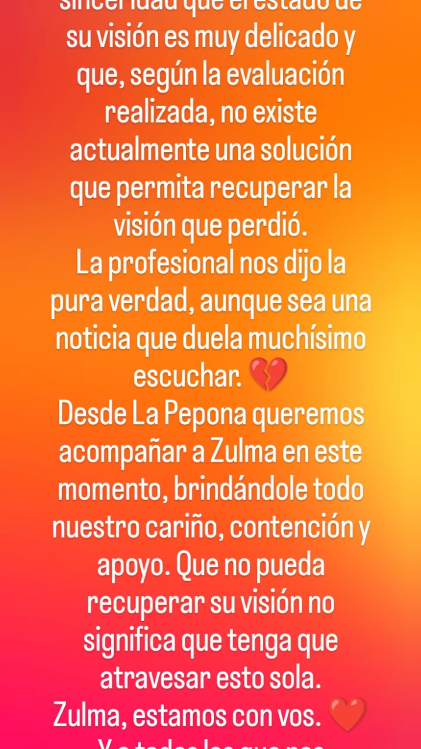 El dificil diagnostico que recibio zulma lobato credito instagram RHNQTXZEORBM3LDARJQVLB5VM4