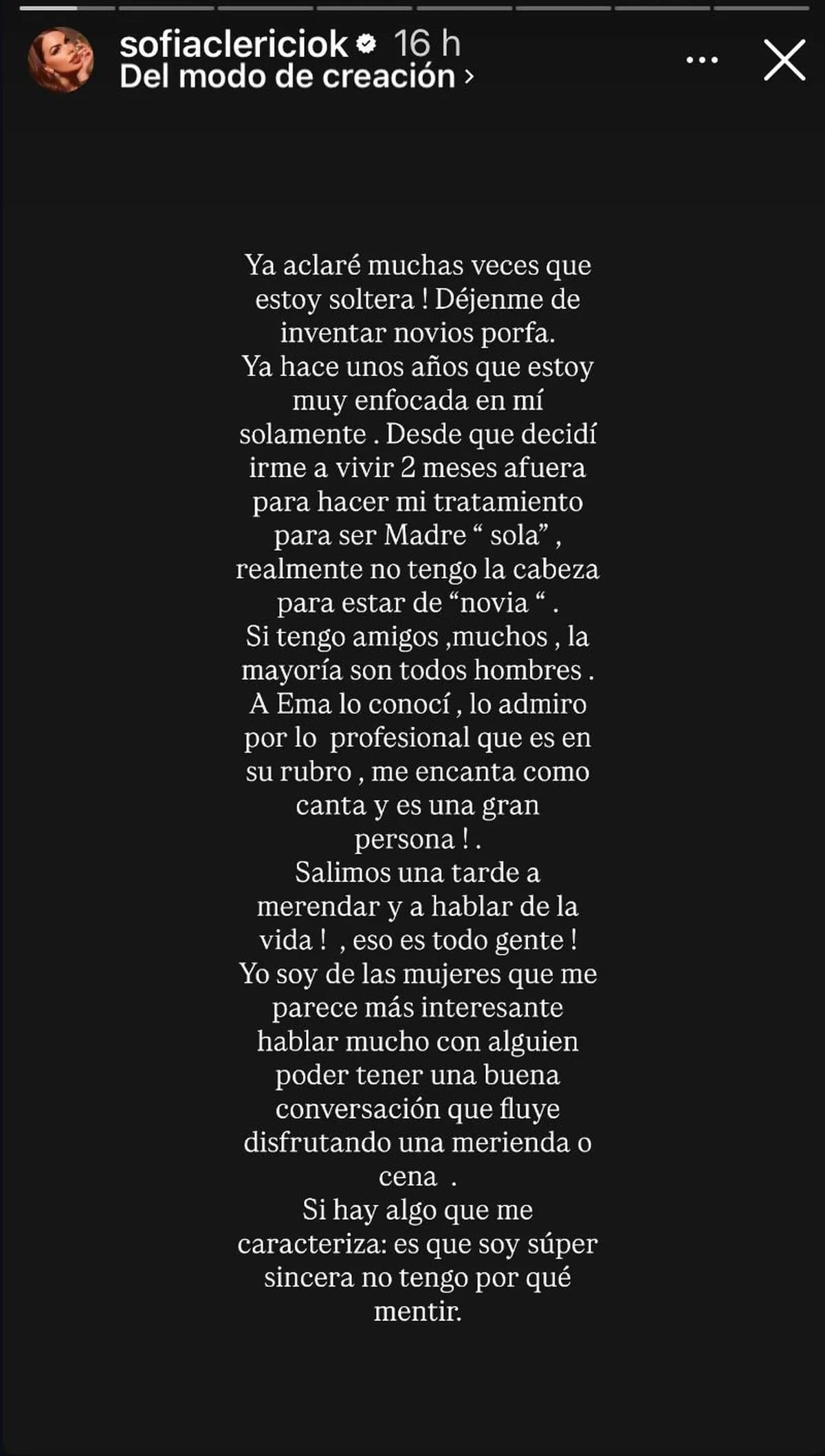 Sofía Clerici estaría de novia con Emanuel Noir de Ke Personajes y tuvo que salir a hablar de urgencia