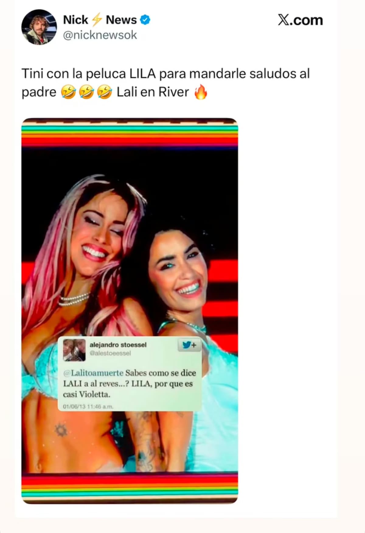 ¿Mensaje para Alejandro Stoessel? El particular motivo por el que Tini se tiñó de lila para cantar con Lali