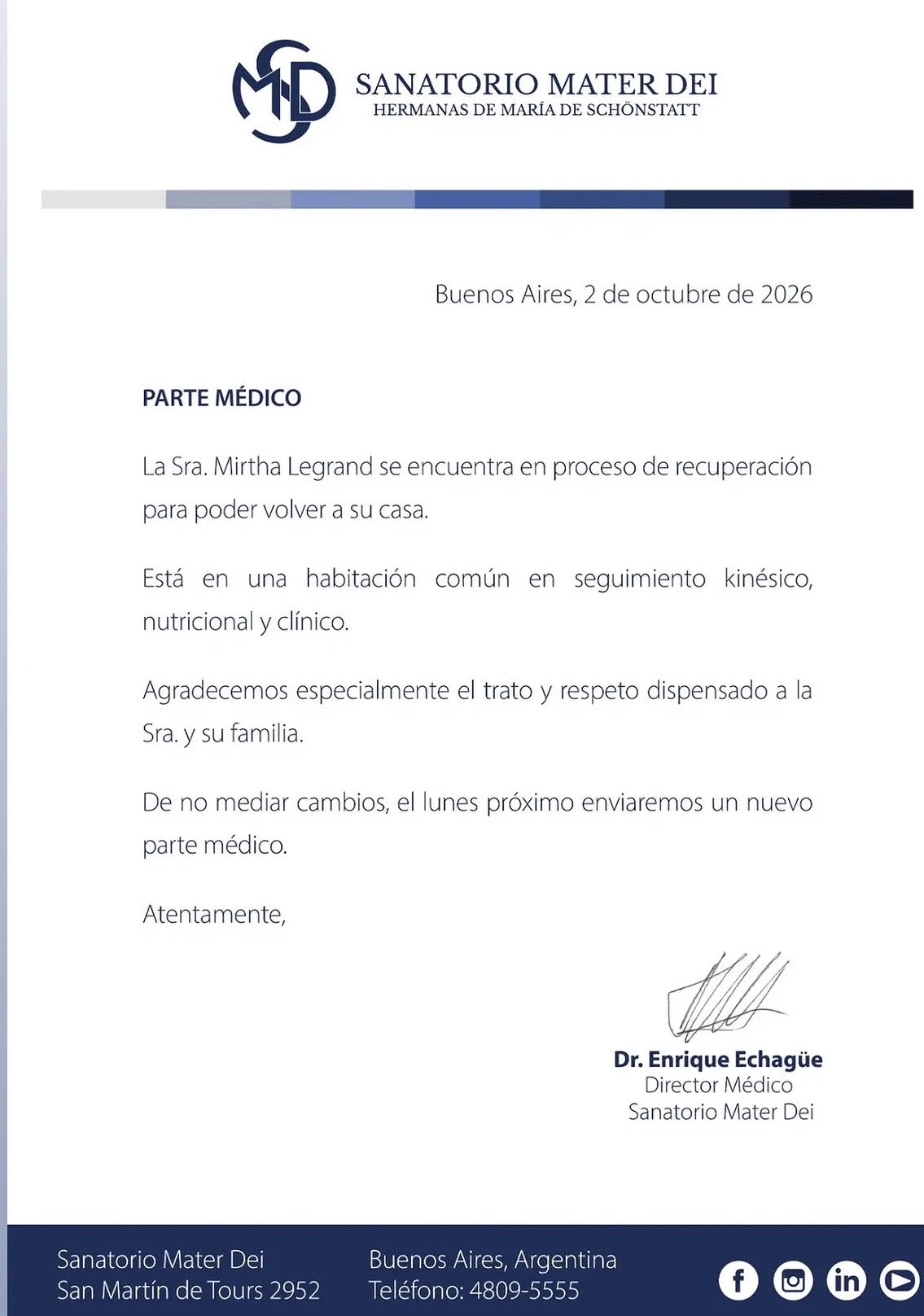 La salud de Mirtha Legrand: la confirmación más esperada desde el Mater Dei